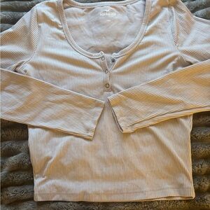 Hollister Women's Cream Ribbed Top
